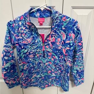 Lilly Pulitzer Royal Purple Party Wave Skipper Popover Top